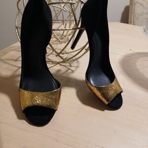 Coach Black and Gold Heels